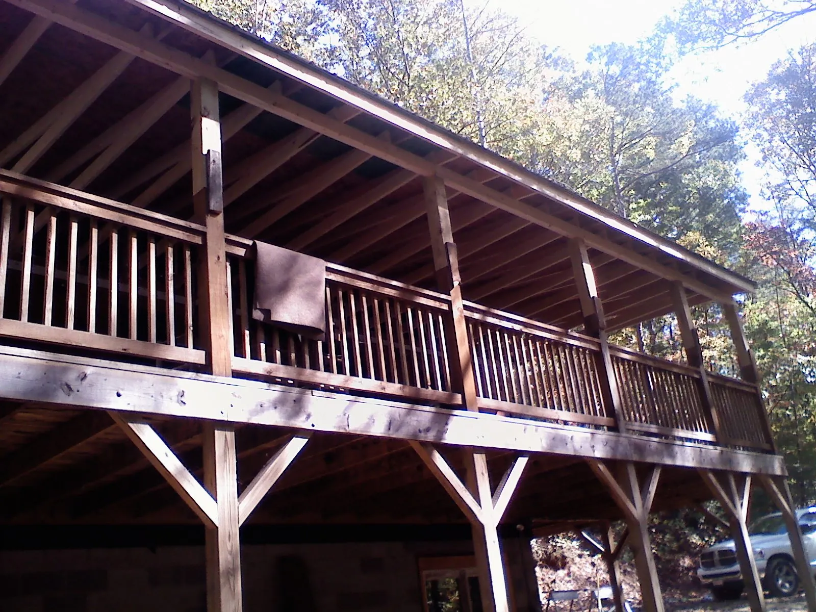 Timber framing under a new elevated porch and deck — Roof Leak Repair in Newtown by Roofing Brothers